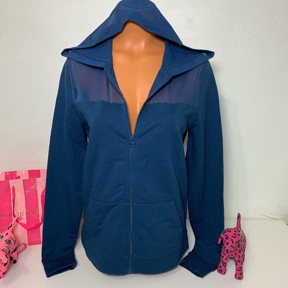 VICTORIA SPORT FULL ZIP HOODIE MESH PANEL JACKET - Picture 2 of 9